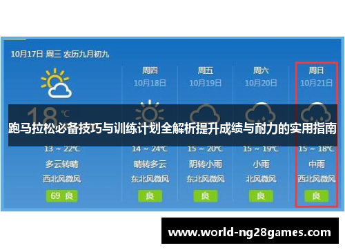 跑马拉松必备技巧与训练计划全解析提升成绩与耐力的实用指南